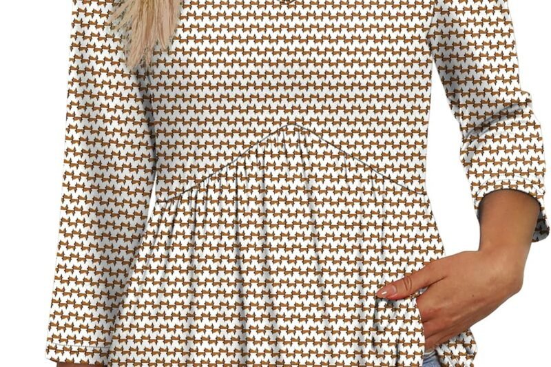 3/4 Length Sleeve Womens Tops 2025 Blouses for Women Dressy Casual Fashion Clothing V Neck Babydoll Tops Fall Outfits